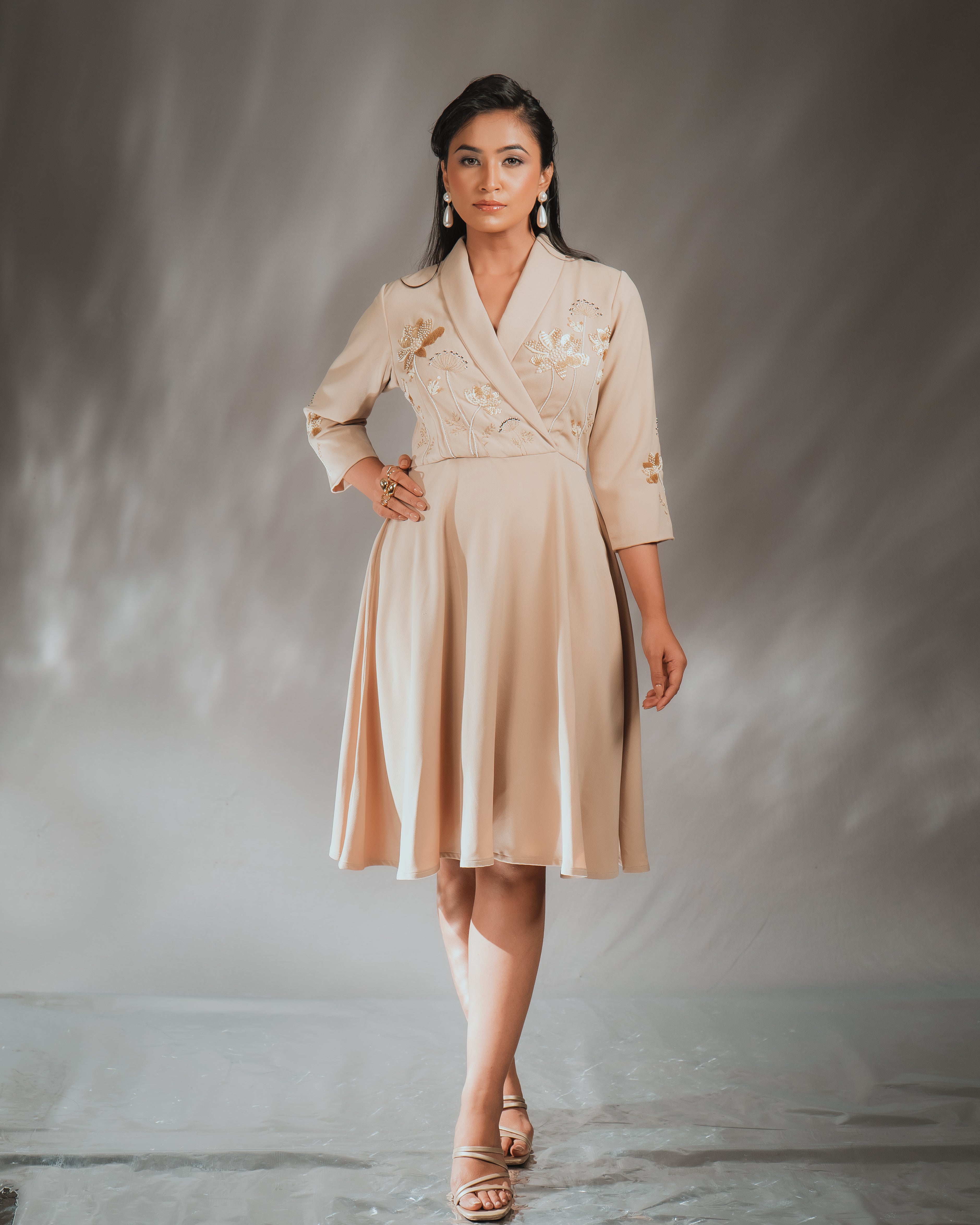 UNA SHAWL COLLAR DRESS – Darling Girl